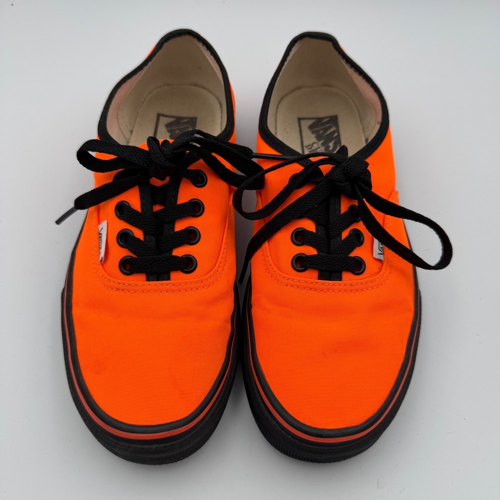Vans Authentic Shoes Womens 7.5 Neon Orange Excellent Canvas